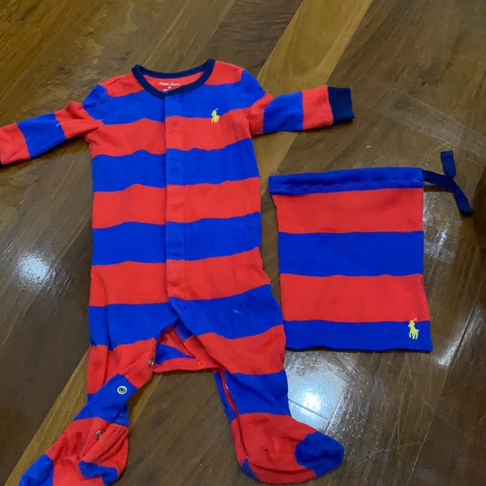 Ralph Lauren pajamas red and blue great condition. Worn one time. Buttons.